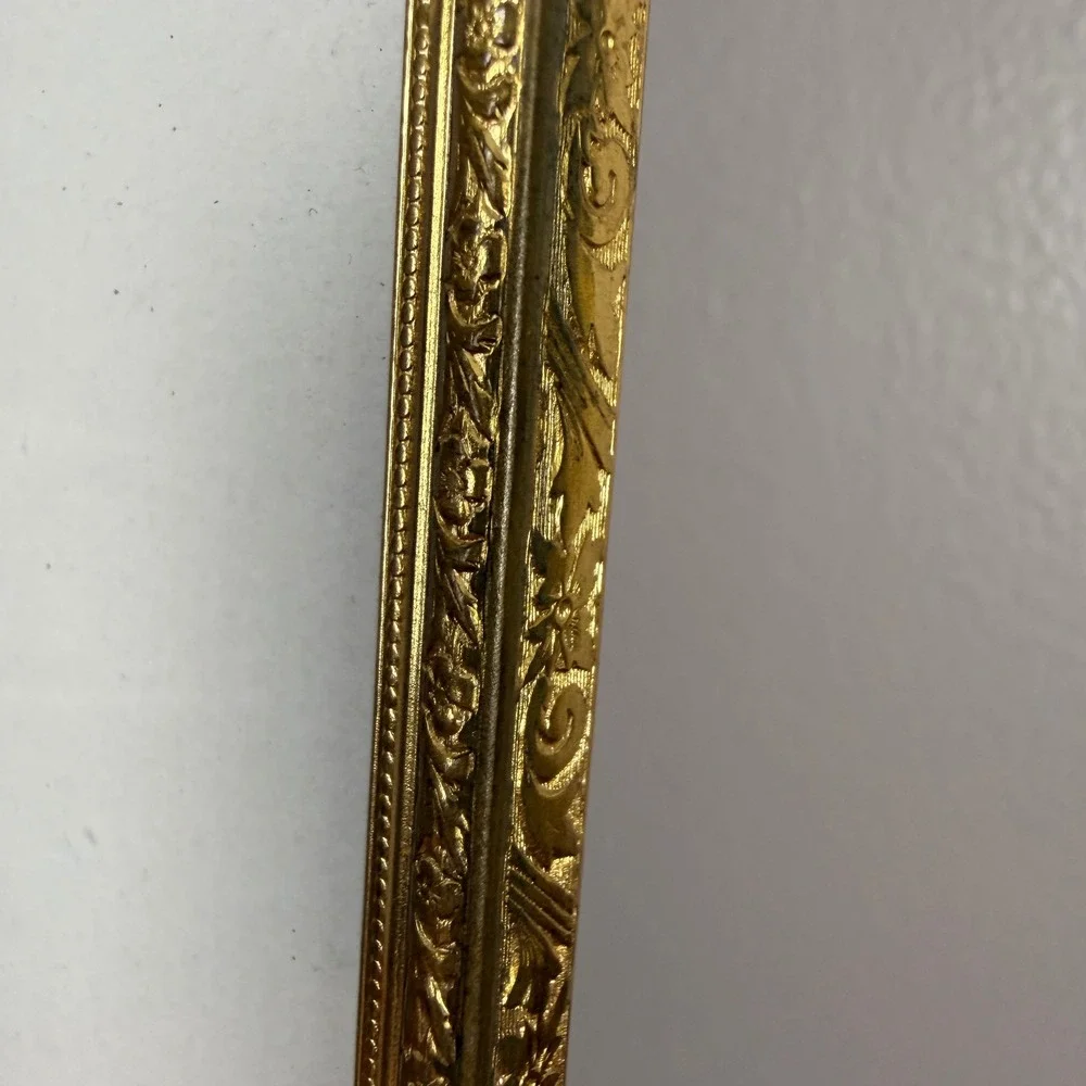 Vintage Brass Picture Frame 8x10 Ornate Floral Gold Tone Easel Back Decor